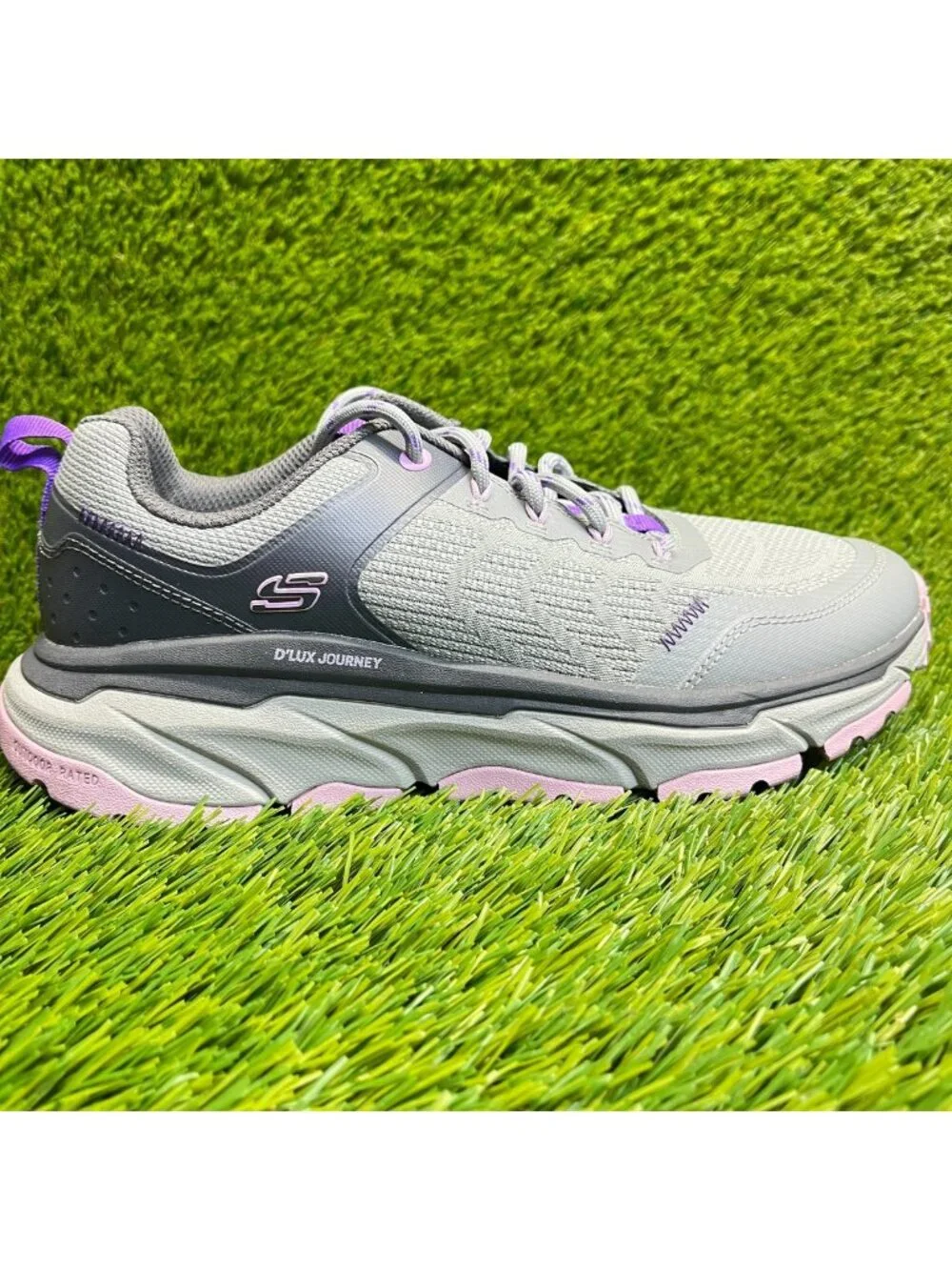 Skechers D'Lux Journey Marigold Womens Size 7.5 Gray Pink Running Shoes Sneakers